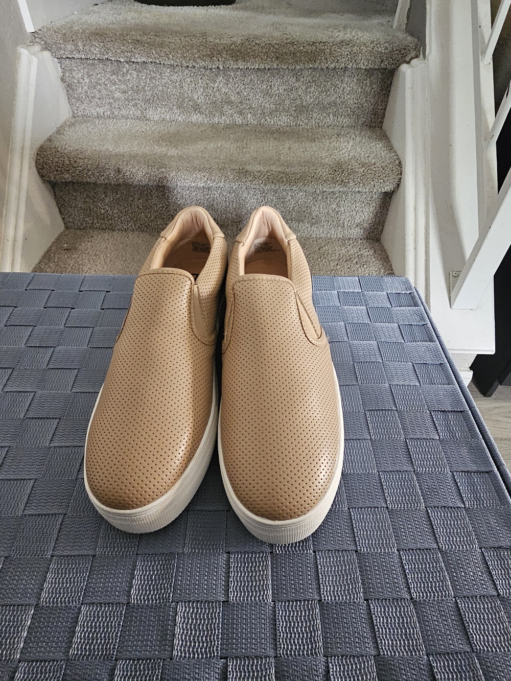 JustFab Beige Slip-On Sneakers